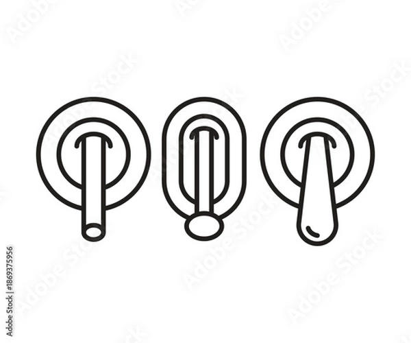 Obraz toggle switch icons set line illustration vector