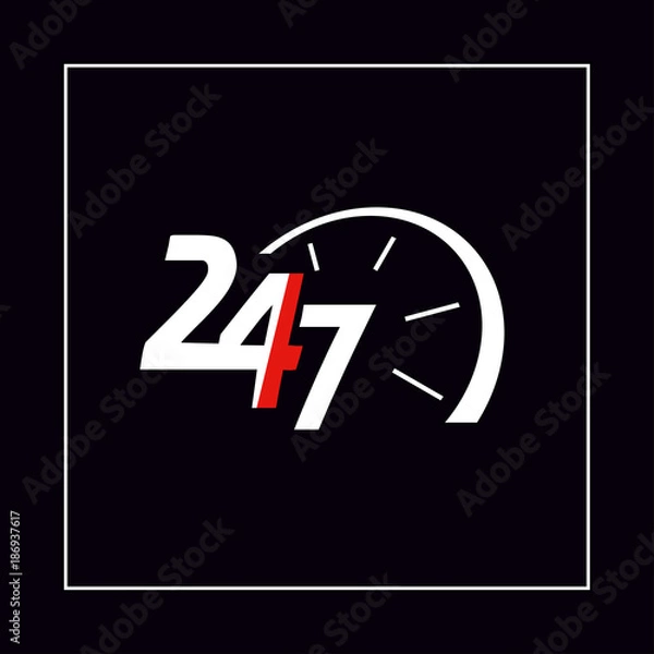 Fototapeta 24/7 call us. 24 7 sopping 7, 24