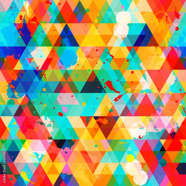Obraz Rainbow Triangle Mosaic Splash Seamless pattern