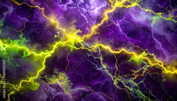 Obraz Vibrant Electric Lightning Storm Abstract Background.
