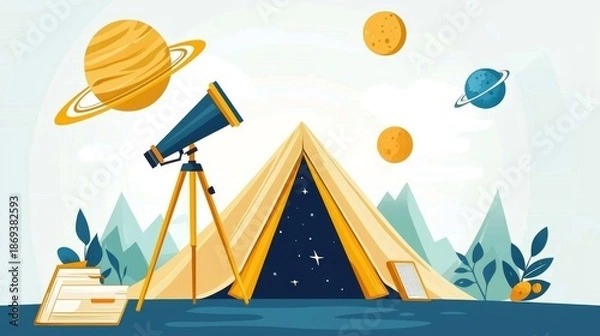 Obraz Unique campsite featuring a book tent setup.