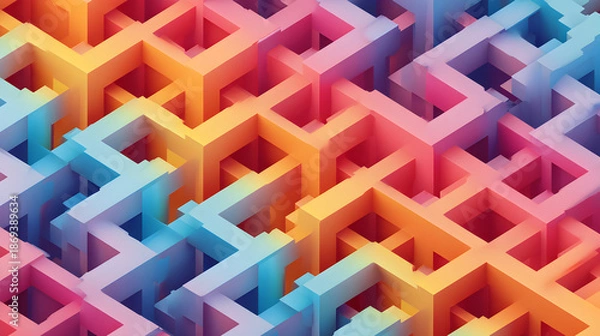 Obraz Colorful geometric maze