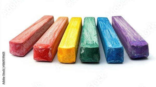 Obraz Vibrant colorful chalks arranged in rainbow pattern