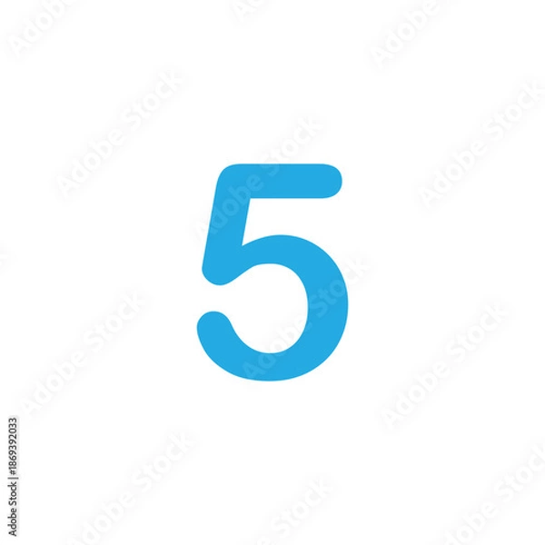 Obraz Number 5 balloon geometric simple symbol logo vector