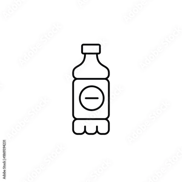 Obraz Bottle and minus. Delete container, remove liquid. Pixel perfect, editable stroke vector icon