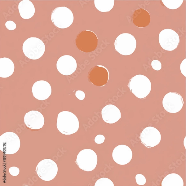 Obraz Playful polka dot seamless pattern, hand-drawn round dots