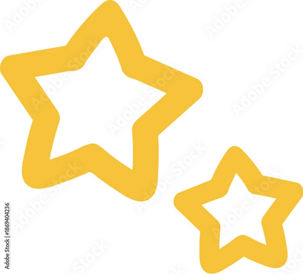 Obraz 手書きの線の星のベクターイラスト素材