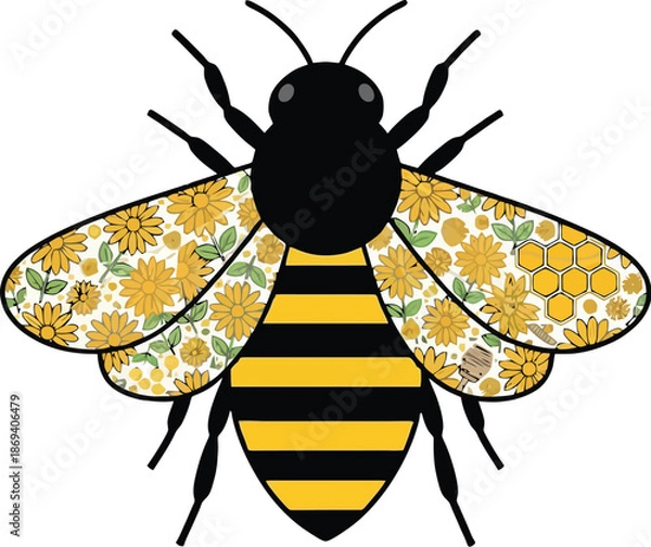 Fototapeta bee on white background