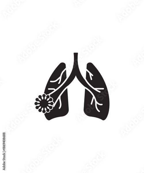 Obraz lung infection icon, vector best flat icon.
