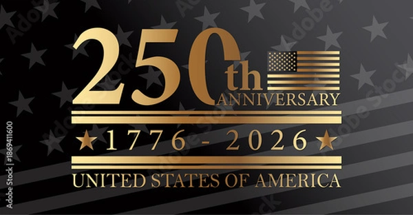 Obraz 250th anniversary USA Background Logo