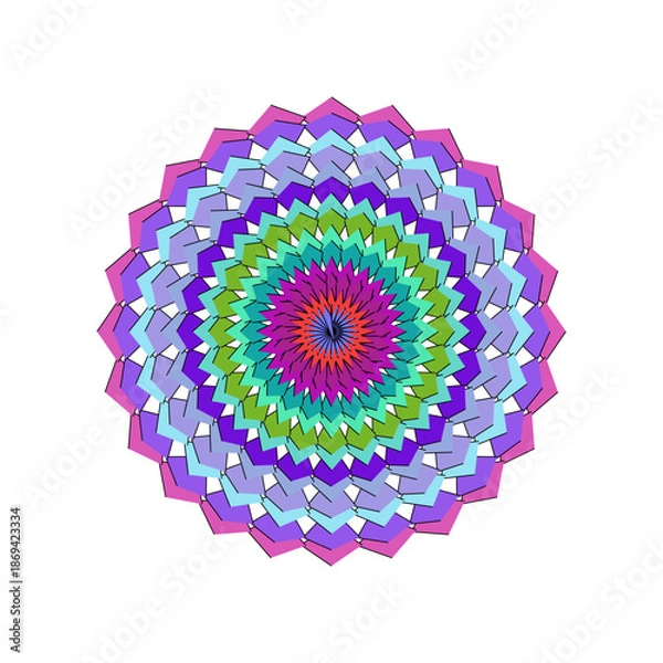 Obraz Vibrant multicolored mandala design with intricate patterns