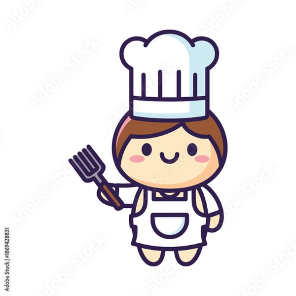 Obraz Cartoon Chef Character Illustration