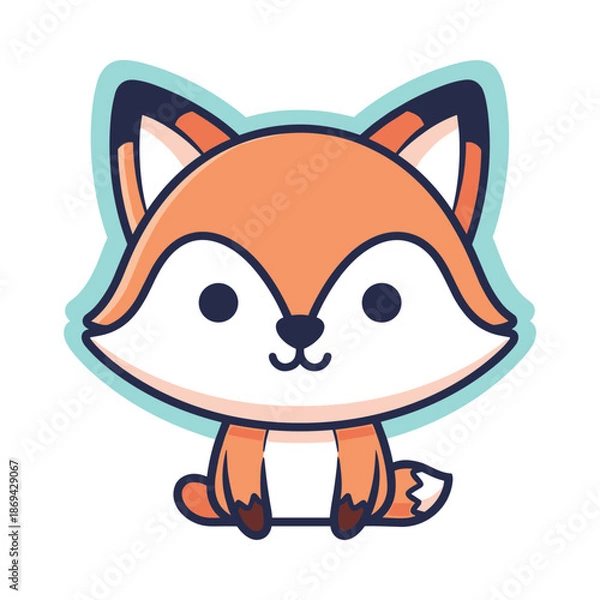 Obraz Cute Cartoon Fox Vector Illustration