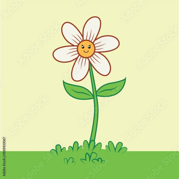 Obraz Cartoon Flower illustration EPS Vector