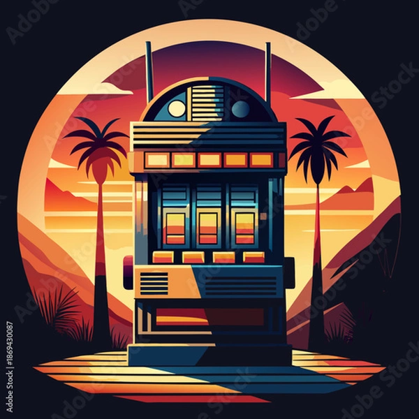 Obraz Retro futuristic sunset