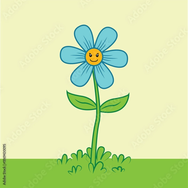 Obraz Cartoon Flower illustration EPS Vector