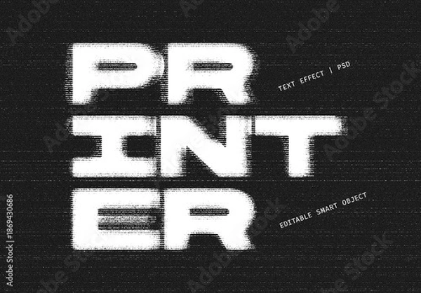 Fototapeta Shifted Printer Text Effect