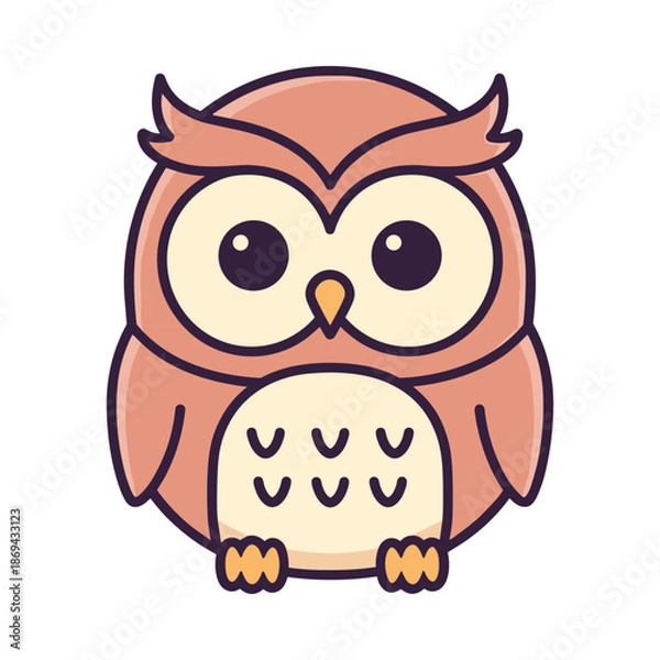 Obraz Cute Cartoon Owl Vector Illustration