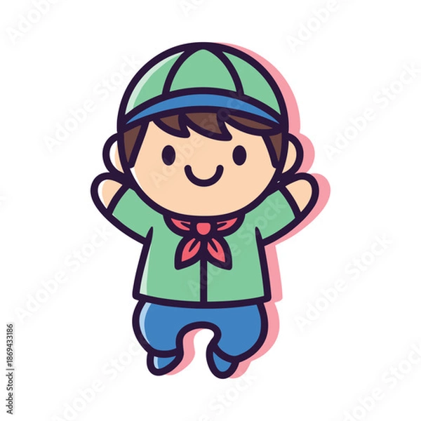 Obraz Cartoon Boy Character Illustration