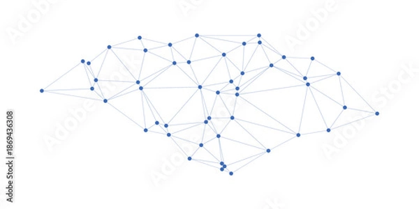 Fototapeta Complex network structure with interconnected nodes