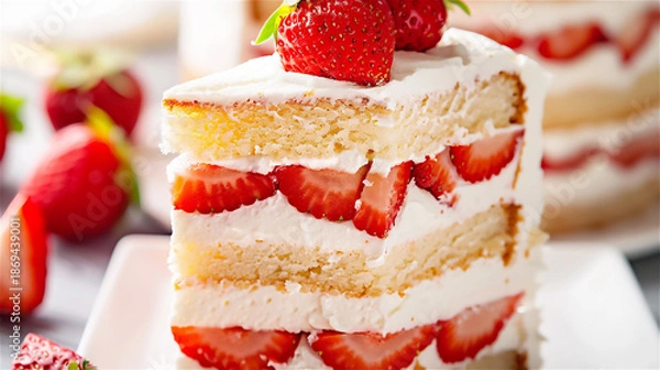 Fototapeta イチゴのショートケーキ