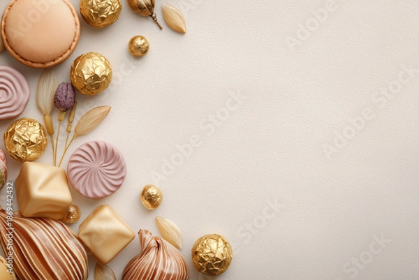 Obraz Assorted luxury sweets, chocolates, and decorative elements