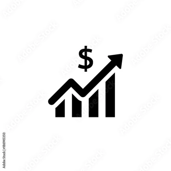 Fototapeta Stats dollar vector icon