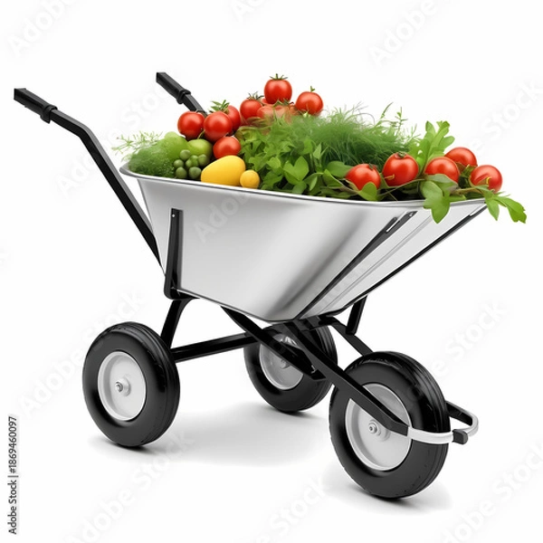 Obraz wheelbarrow with vegetables
