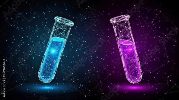 Fototapeta Polygonal Starry Sky Space Science Vector Image Interconnected Points