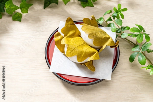 Obraz こどもの日の伝統和菓子・柏餅