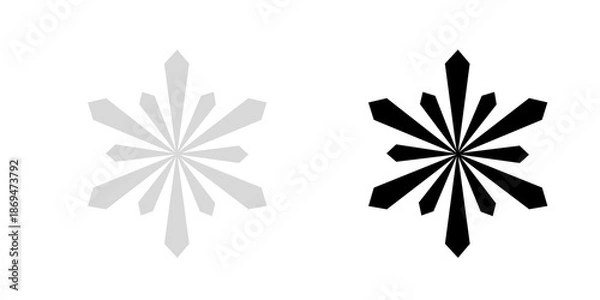 Obraz vector symmetrical snowflake-like geometric shapes