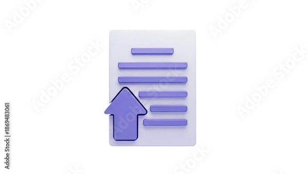 Obraz Upload Icon with Document and Arrow