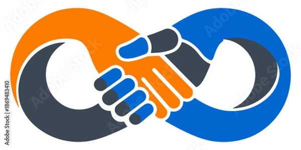 Obraz AI and Human Infinity Loop Collaboration Vector Icon