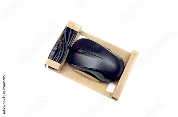 Obraz The mouse for a computer with a cable close-up