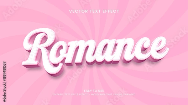 Obraz romance editable text effect 3d vector
