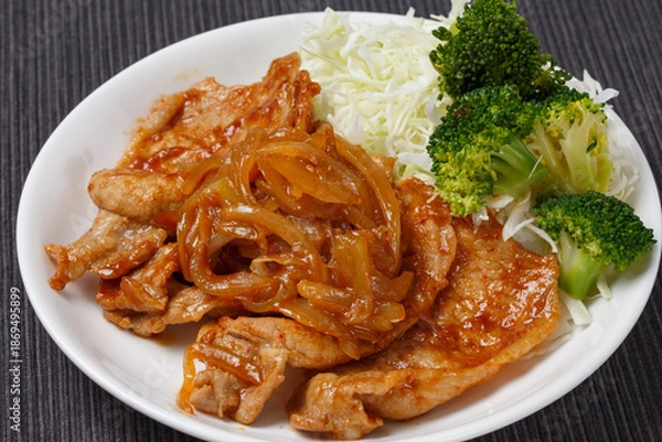 Obraz 豚ロースの味噌ダレ焼き