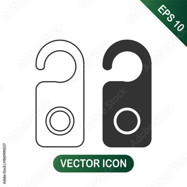 Obraz Door Hanger Sign Icon Set