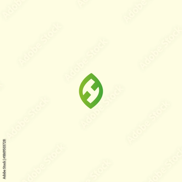 Obraz Letter H leaf logo icon flat vector design