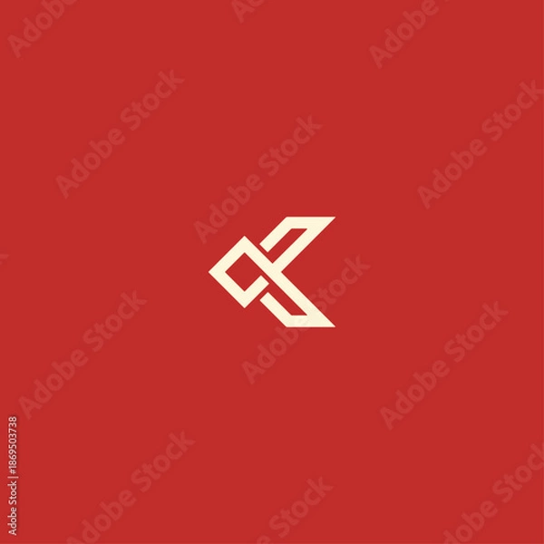 Obraz Letter K logo icon flat vector design