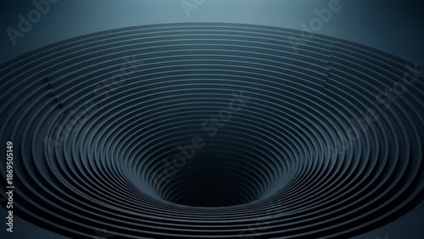 Fototapeta ネイビーブルーの階段状の層が続く抽象的な深淵のコンセプト