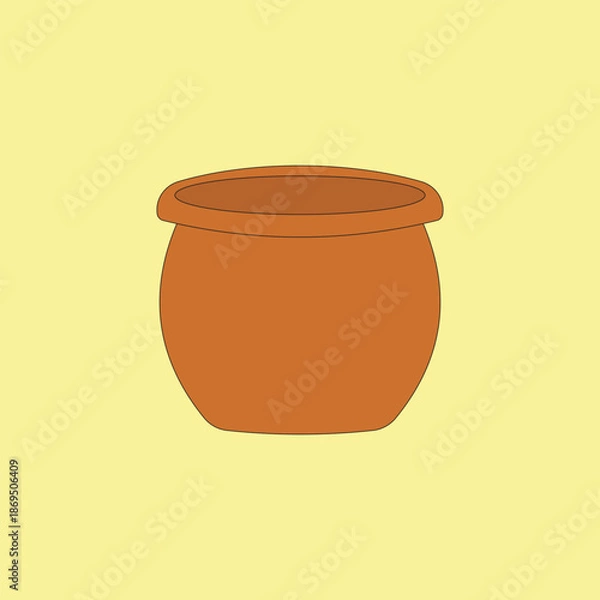 Obraz Ceramic empty flower pot vector illustration