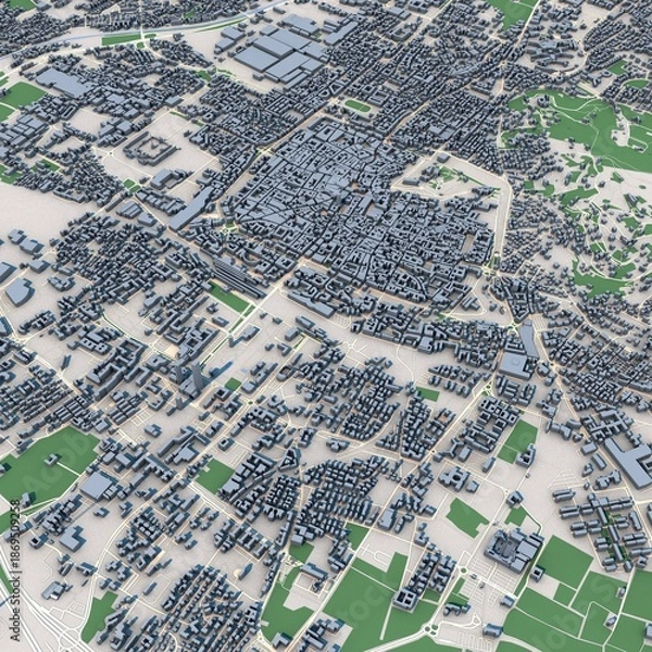 Obraz Brescia City Italy 3D Rendering Map
