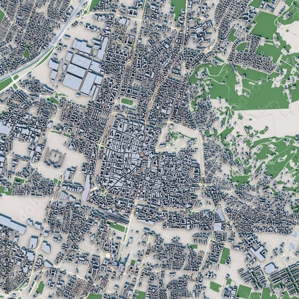 Obraz Brescia City Italy 3D Rendering Map