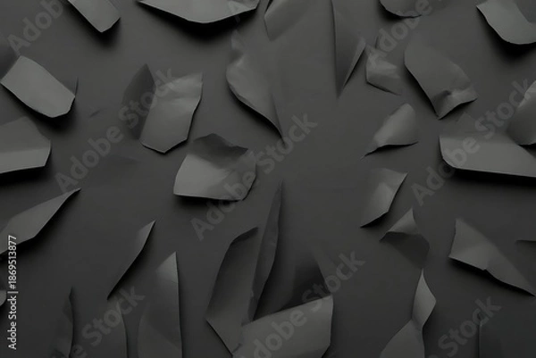Obraz Abstract dark gray fragmented shapes creating a textured broken surface