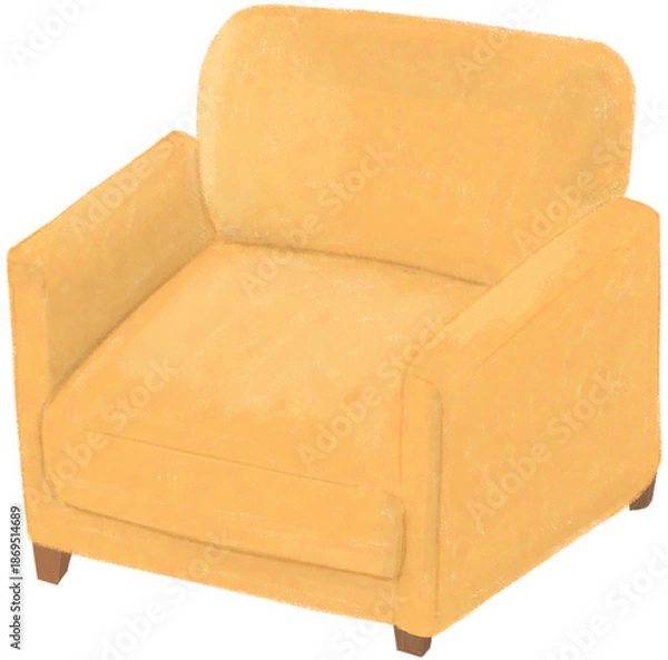 Obraz 노란색 1인용 소파