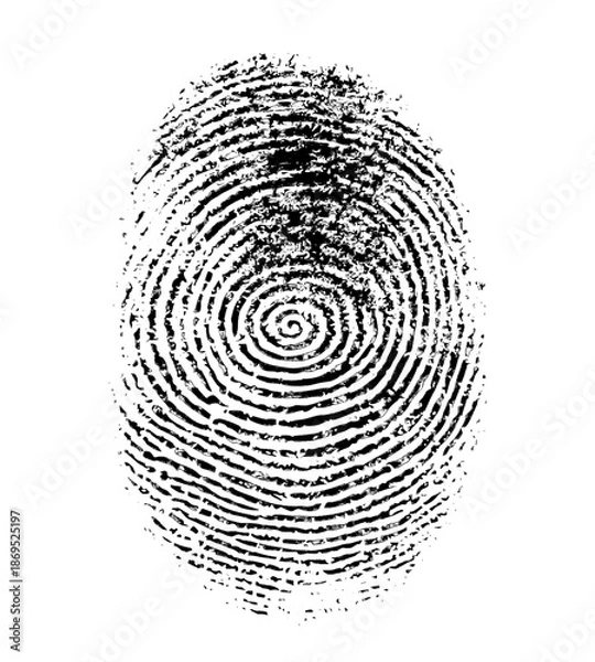 Obraz Vector fingerprint identification symbol for data security and design projects