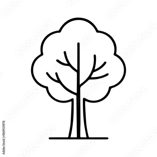 Obraz tree line logo vector icon on a white background
Vector line logo icon