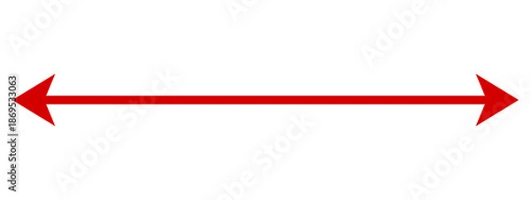 Obraz Red horizontal double headed arrow