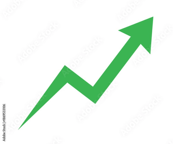 Obraz Green upward zigzag arrow