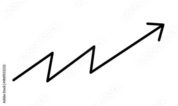 Obraz Upward zigzag arrow line icon